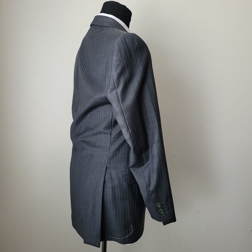 Giorgio Cavalli Class Herren Woll Zweiteiler Anzug anthrazit gestreift Gr. 38R Italy " - Bild 7 von 24
