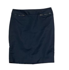 Calvin Klein Pencil Skirt w Front Zip Pockets Navy Blue Women  s M