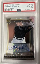 💥2013 PANINI SELECT AUTO #190 CHRISTIAN YELICH AUTO RC 219/500 PSA 10! 💥