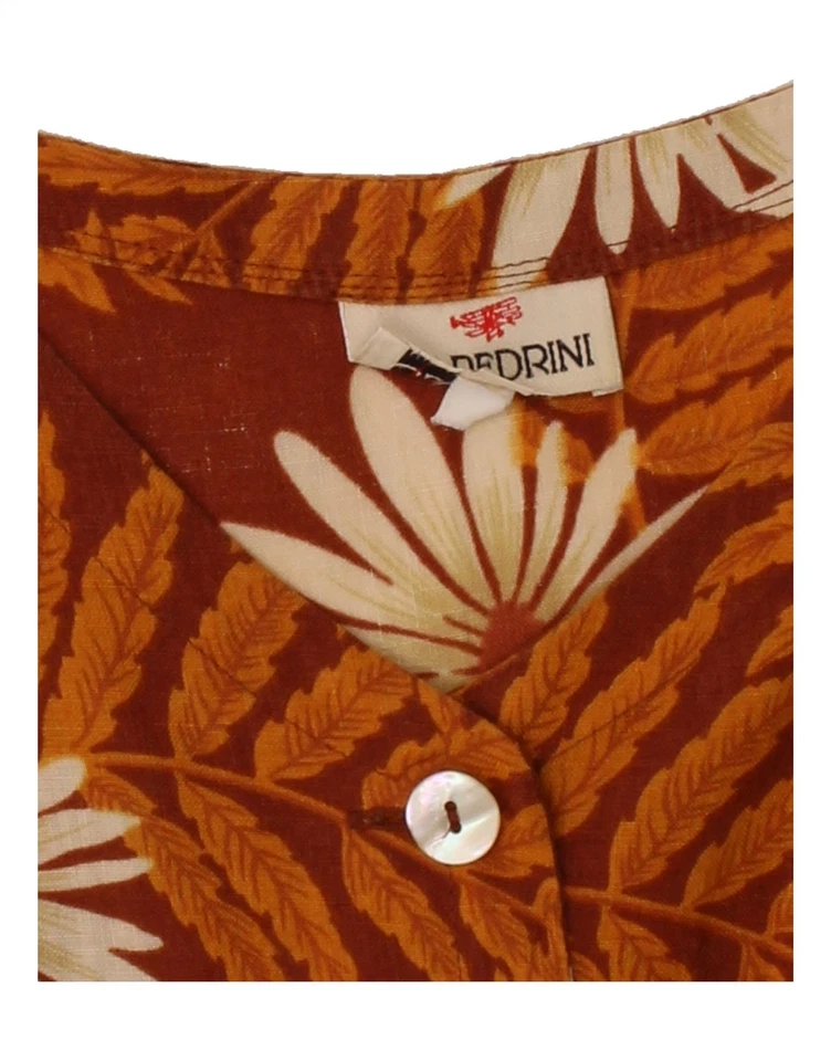 Vestido básico GB.PEDRINI para mujer sin mangas IT 42 mediano marrón floral algodón DV92 Foto 3 de 3