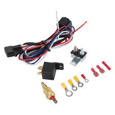 ⁺Radiator Cooling Fan Relay Kit Thermostat Temperature Switch Automobile