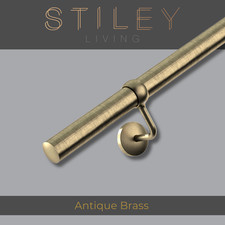 Antique Brass Stair Handrail Wall Mounted Indoor Banister Kit with Brackets