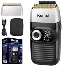 KEMEI Elektrischer Folienrasierer Wiederaufladbarer Glatze Bartschneider LCD Neu