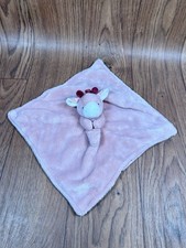 Carter  s Just One You Pink Giraffe Security Blanket Lovey Plush 13  Hearts Clean
