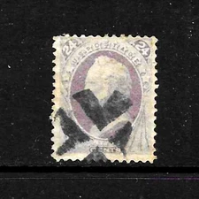 US Scott #153 used, General Winfield 24-cent, purple, fancy NYFM cancel, VG/ F