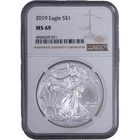 2019 $1 American Silver Eagle - 1 oz .999 Fine ~ NGC MS 69