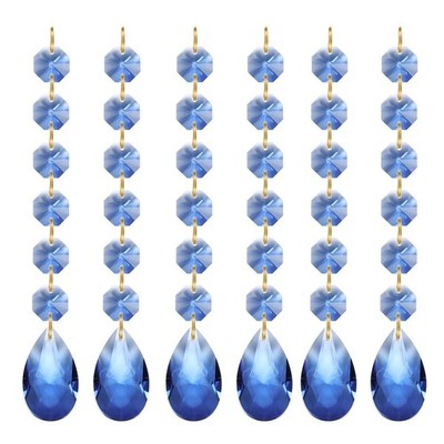 PATIKIL Teardrop Crystal Chandelier Pendants Beads 6 Pack 160mm 38mm Light Blue