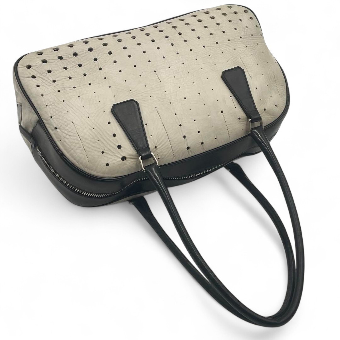 バッグ 00s prada perforated leather boston bag 00s prada perforated leather boston bag