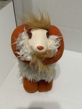 Rare Wonder Whims Vintage Orange  Cream Ram Plush Toy 1985