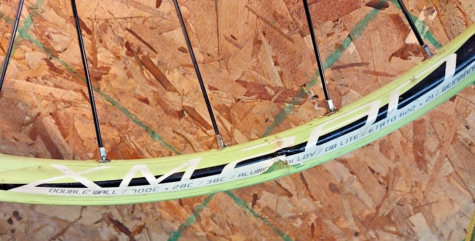 Комплект колес для шоссейного велосипеда 700c одна скорость Weinmann XM280 желтый диск QR доставка по США - Изображение 4 из 4