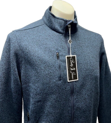 Bobby Jones Navy Heathered Full zip Fleece jacket Mens Medium BJ 482201
