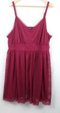Torrid Sleeveless Lace Dress V-neck Lined Midi Size-4 Color-Red /New