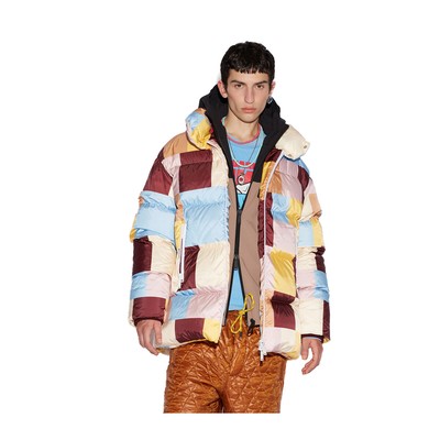 Dsquared2 Men's Burgundy/Blue Paster Tiles Puffer Jacket S71AN0404