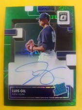 2022 Donruss Optic Rated Rookie GREEN MOJO Luis Gil Rookie Auto SP MINT #55/88