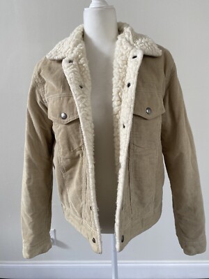 Sandro Paris Men s LS Beige Corduroy Pockets  Jacket Sz M