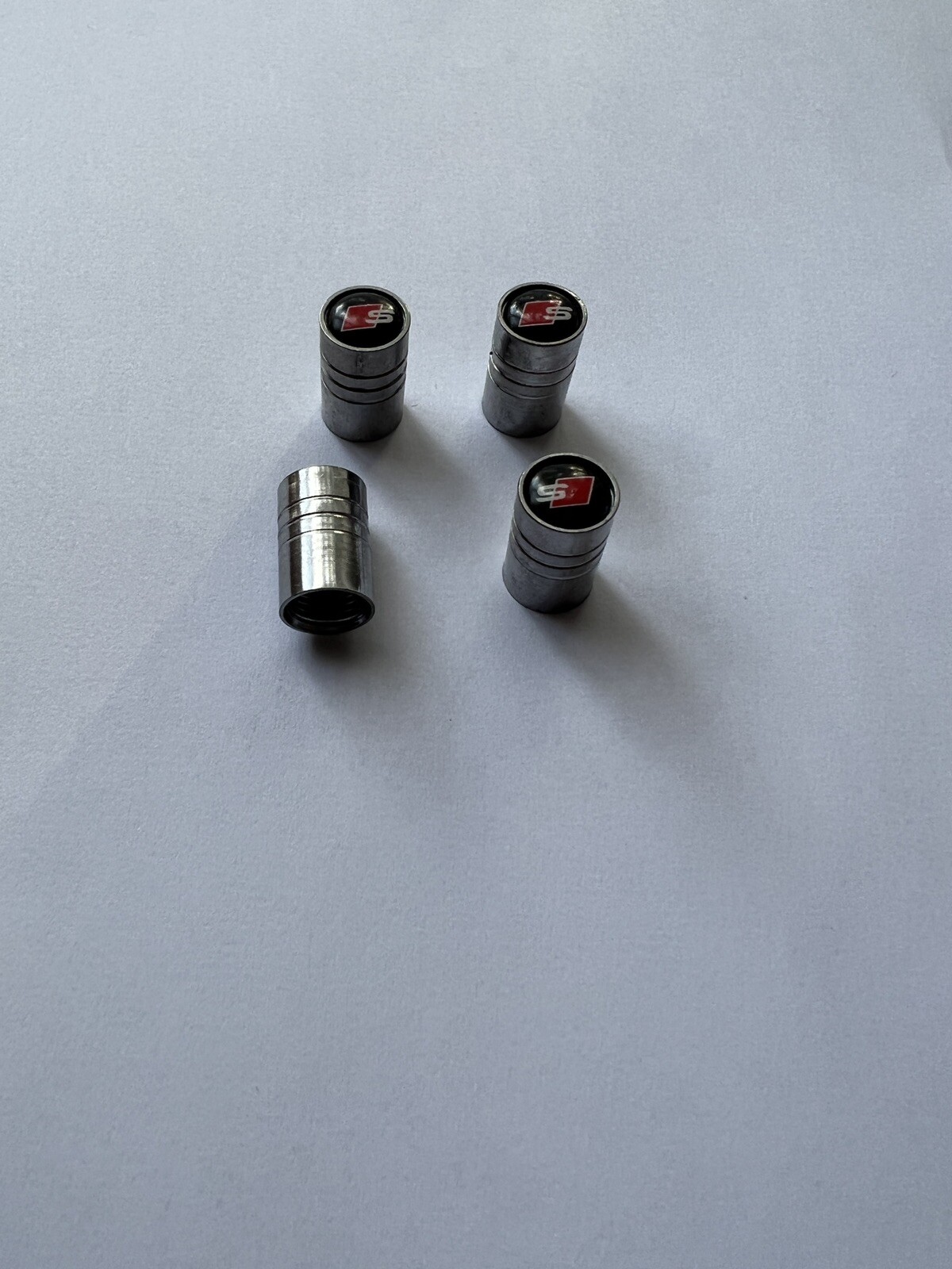 Audi 4x Alloy Wheel Tyre Dust Caps Sline Valve Stem Caps OEM Accessory