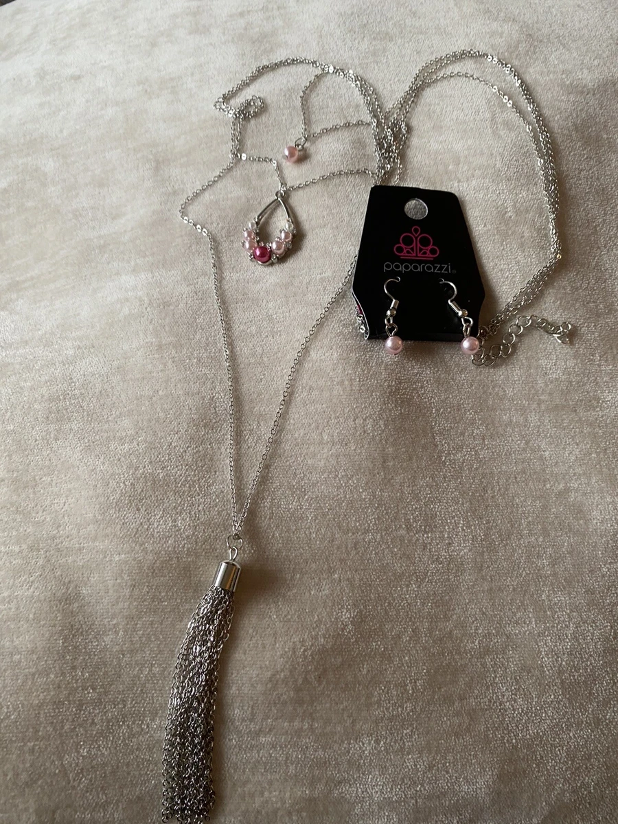 Paparazzi Jewelry Be Fancy Multi Necklace Pink Silver Brand New eBay