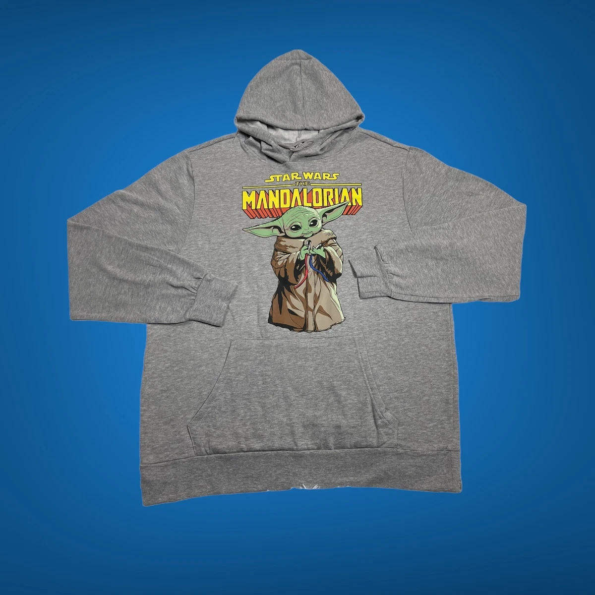 Mad Engine Star Wars Mens Size XL The Mandalorian Grogu Baby Yoda Gray  Hoodie | eBay