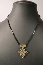 Apartes Collier Berber Silberanhänger Glasperlen FX99 Marokko Maroc