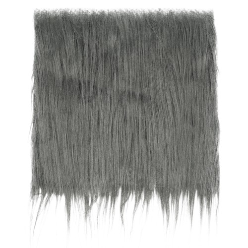 Plush Faux Fur Fabric Square, 10"x10" Fluffy Faux Fur Patches Cuts Grey