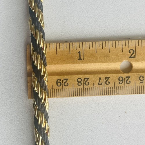 Lange Seil Kette goldfarben schwarz gedreht 30" Länge 7 mm dick Kostüm Vintage - Bild 11 von 14