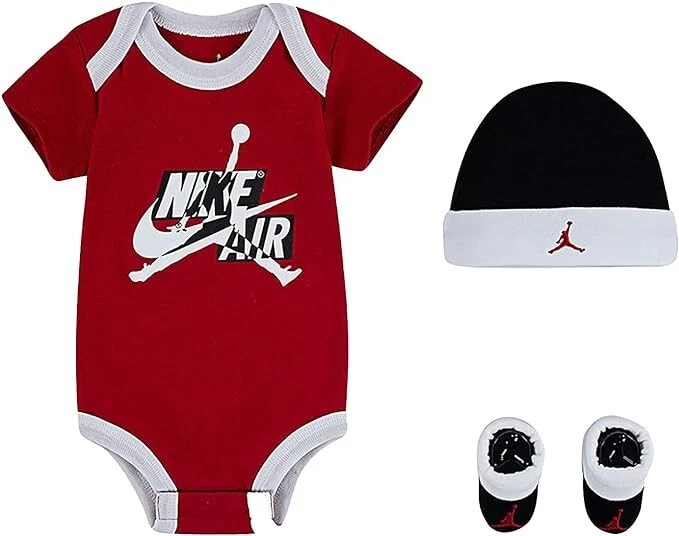 Nike Air Jordan Jumpman Boys 3 pc Set Body Suit Hat Booties Newborn 0 6 months eBay