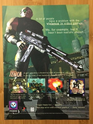 Codename: Tenka PS1 Playstation 1 1997 Vintage Poster Ad Art Print Official Rare
