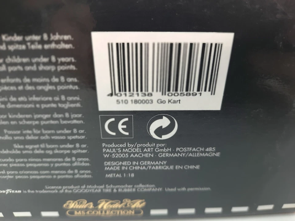 Minichamps Go Kart #1 Amarillo Michael Schumacher 1987 1/18 510180003 Foto 3 de 3