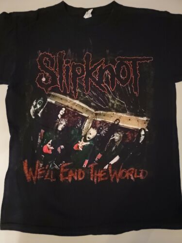 T-shirt White Reprint US all size Slipknot 870621345 Rare Tour 2000