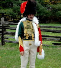 New French Napoleonic War Uniform Horse Hunter Officer Green Wool Hussar Jacket