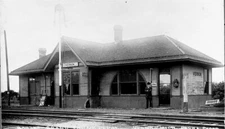25CC149 NEG/RP 1910s? GRAND TRUNK RAILROAD DEPOT VERNON MI