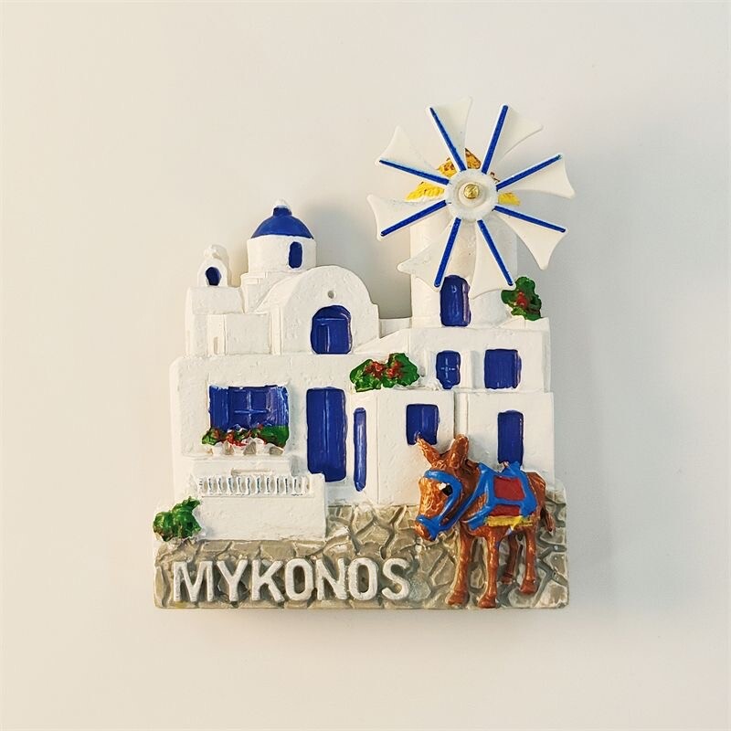 Mykonos Island, Aegean Sea, Greece Tourist Souvenir 3D Resin