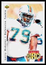 Larry Webster, 1992 Upper Deck Football Card, #425, Miami Dolphins, RC