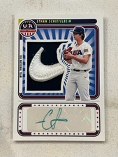 ETHAN SCHIEFELBEIN 2024 USA Baseball Stars & Stripes Nike Swoosh Patch AUTO #1/1