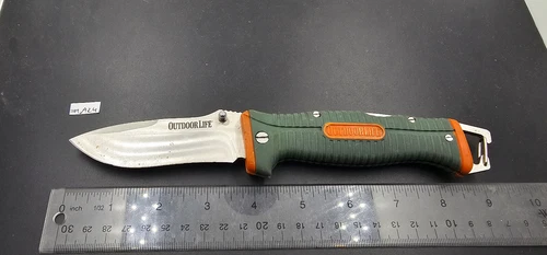 OUTDOORLIFE FDR001OGN Lockback Knife, 7Cr17MoV Blade, Orange Nylon Handles #A24