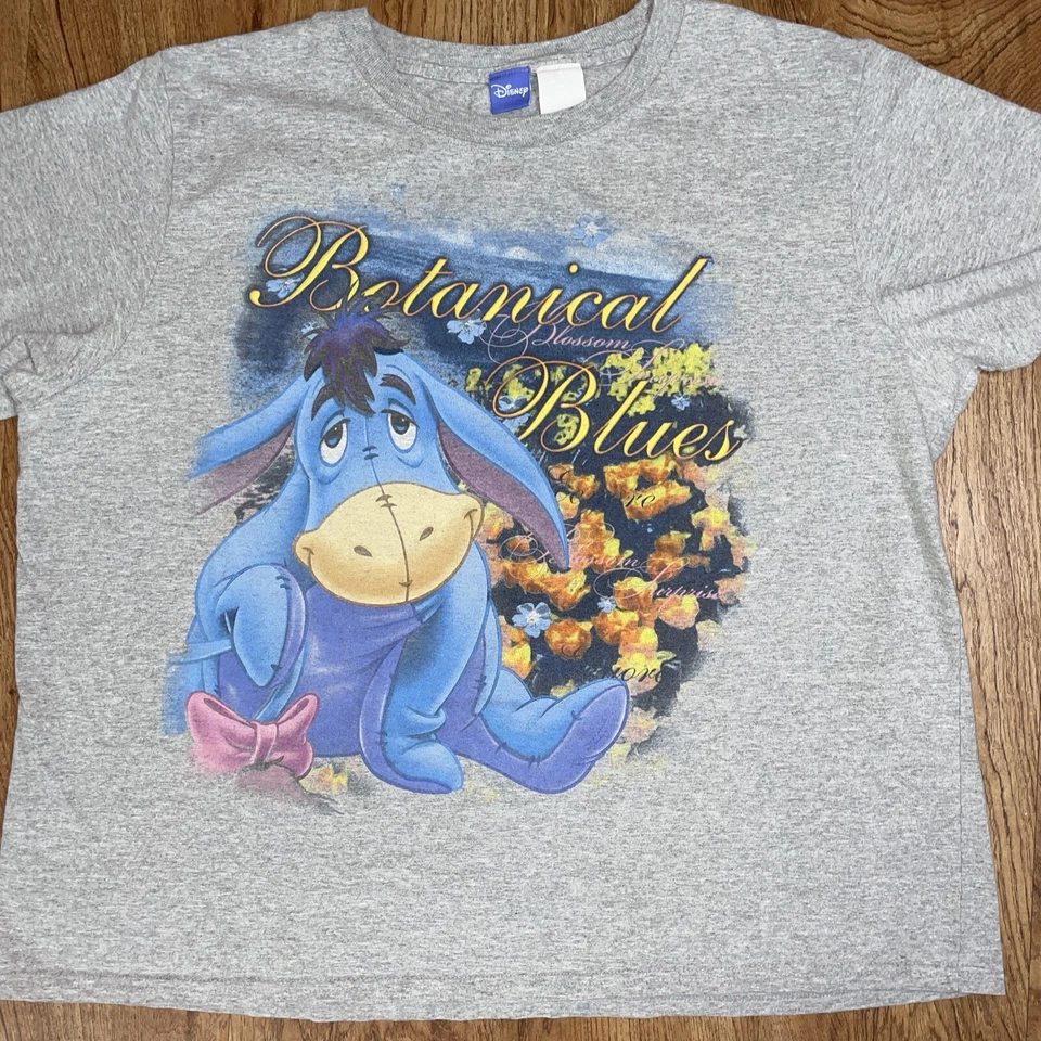 Camiseta botánica vintage Disney Eeyore grande frontal y trasera gráfica adulto M unisex Foto 3 de 4