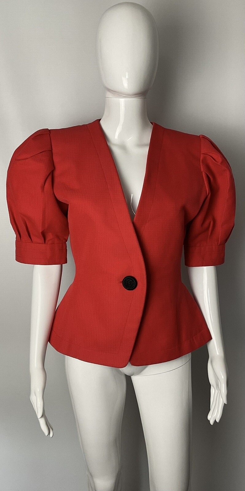 Saint Laurent Rive Gauche Puffer Sleeves rosso giacca vintage