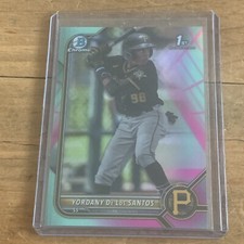 Yordany De Los Santos 2022 Bowman Chrome Baseball 1st Aqua Fuchsia Vapor /125