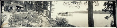10'' x 36'' 1910 Emerald Bay, Lake Tahoe, steamer at pier 36''