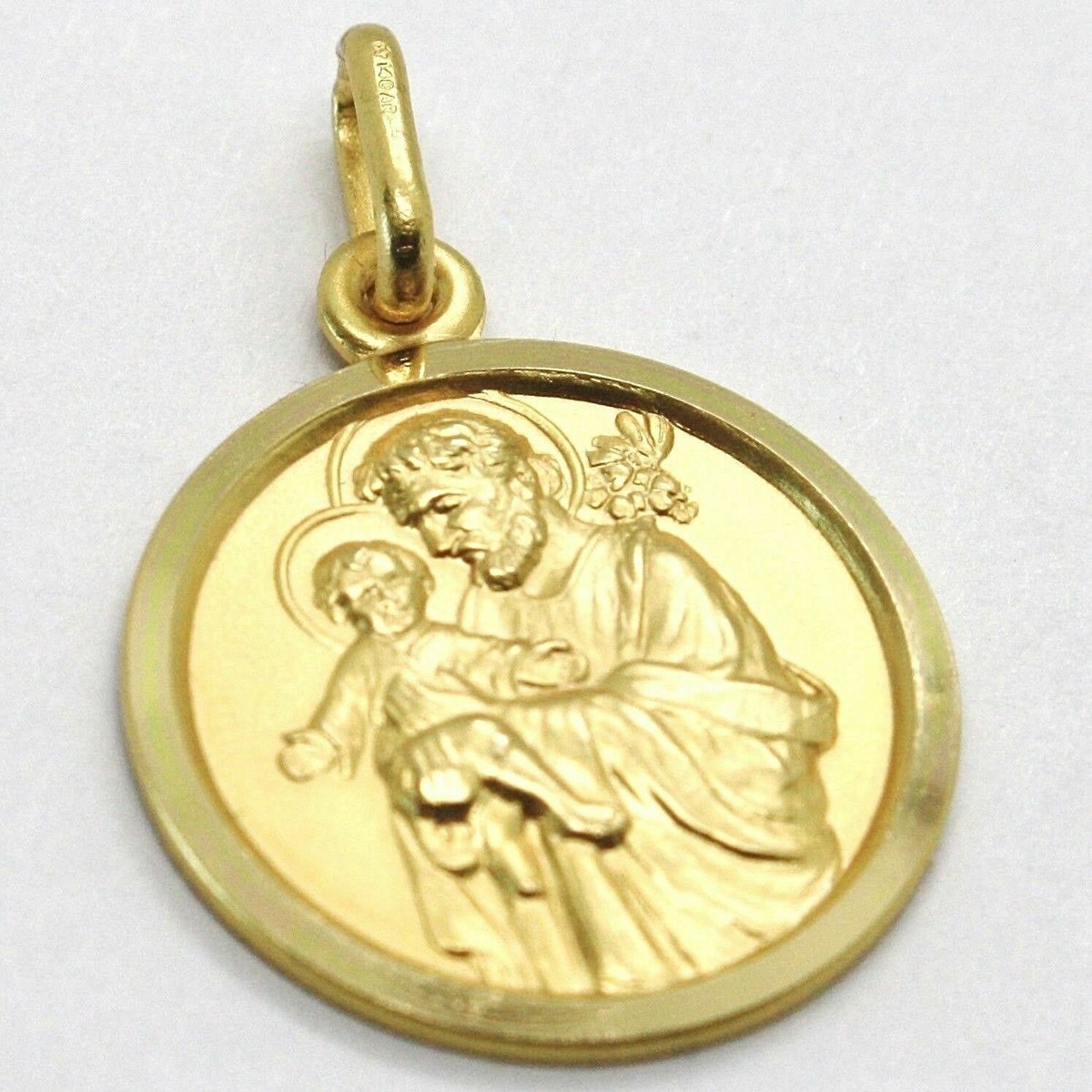 Medaglietta San Giuseppe Placcato Oro - 14mm | La Boutique di Lourdes