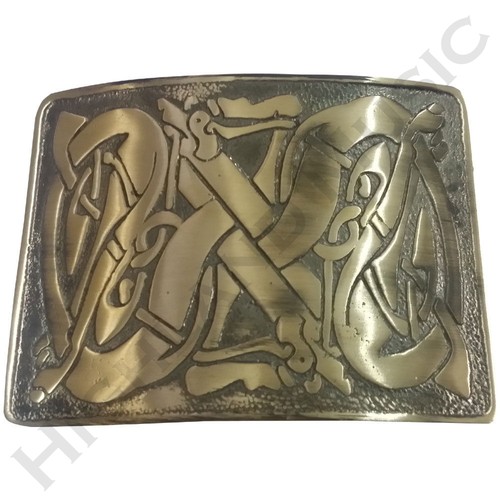 HM Celtic Kilt Belt Buckle Brass Antique Finish/Kilt Belt Buckle Celtic