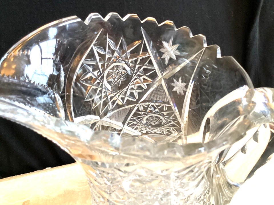 "Juego de jarra de vidrio con plomo de 9"" de colección con 4 vasos patrón de estrella brillante ENVÍO GRATUITO" Foto 2 de 4