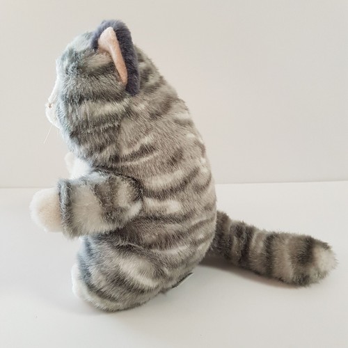 Russ PRUDENCE Tabby Cat Kitten 21cm Grey White Plush Cat Stuffed Animal Pet Toy - Picture 6 of 11