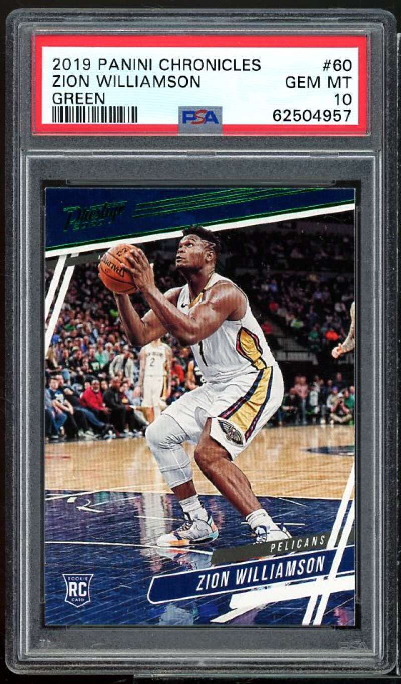 Zion Williamson Rookie Card 2019-20 Panini Chronicles Green #60 PSA 10