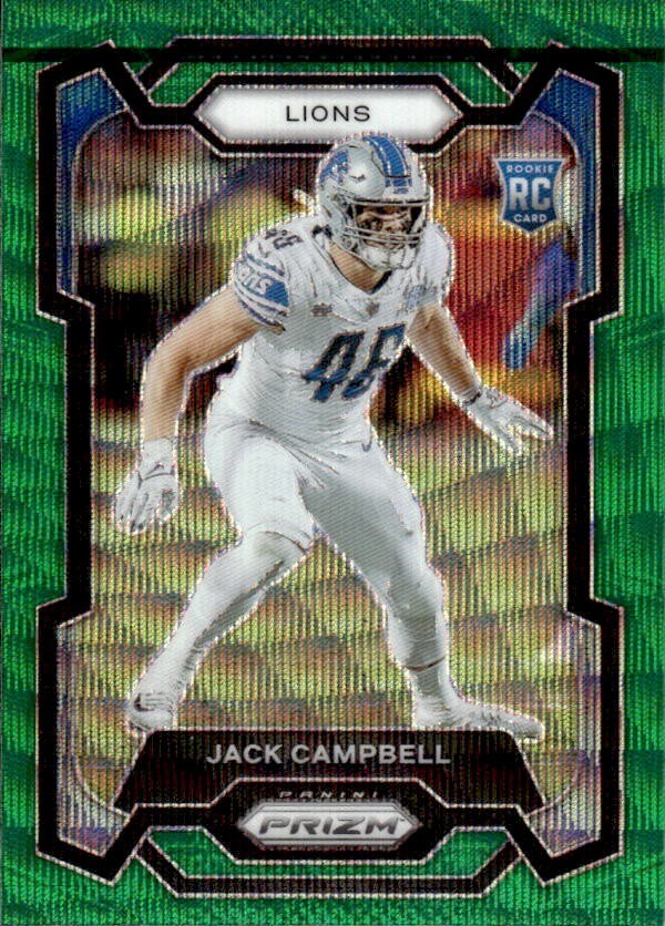 Jack Campbell 2023 Panini Prizm Green Wave Detroit Lions #330
