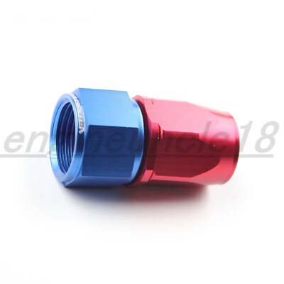 US STOCK 10AN AN10 Swivel Hose End Straight Fuel Line Fitting Adapter Red/Blue