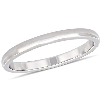 Amour 10k Weißgold Damen 2mm Massiv Schlicht Ehering Ring