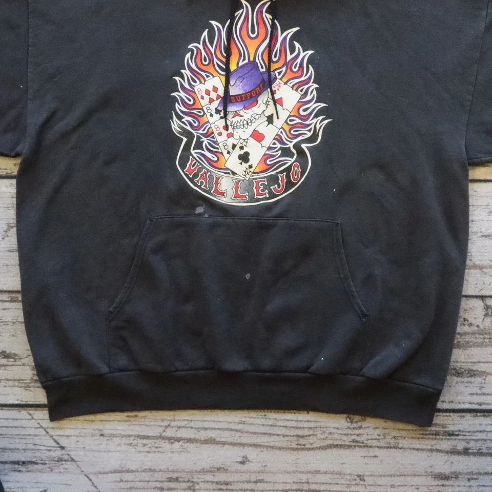 Vintage Vallejo Hells Angels Support 81 Hoodie Sweatshirt Size XXL - Photo 3/4