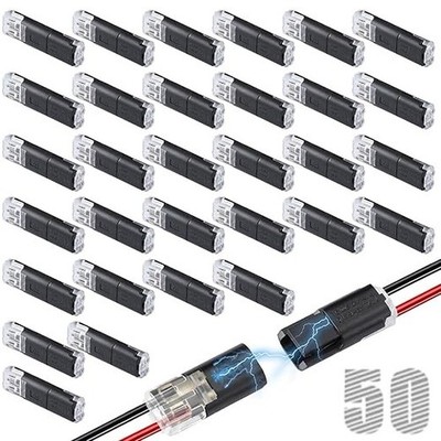 50Pcs Low Voltage Wire Connectors, Double Wire Plug in Connector