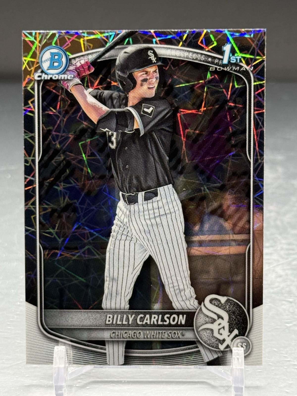 2025 Bowman Draft  Chrome Billy Carlson LAZER REFRACTOR #BDC-10 White Sox